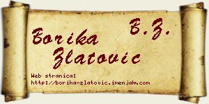 Borika Zlatović vizit kartica